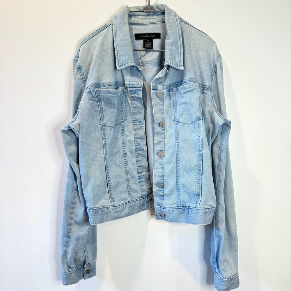 Calvin Klein Stretch Denim Jean Jacket /  Light Blue / L